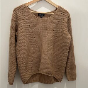 Topshop Women's Camel Crew Neck Sweater
